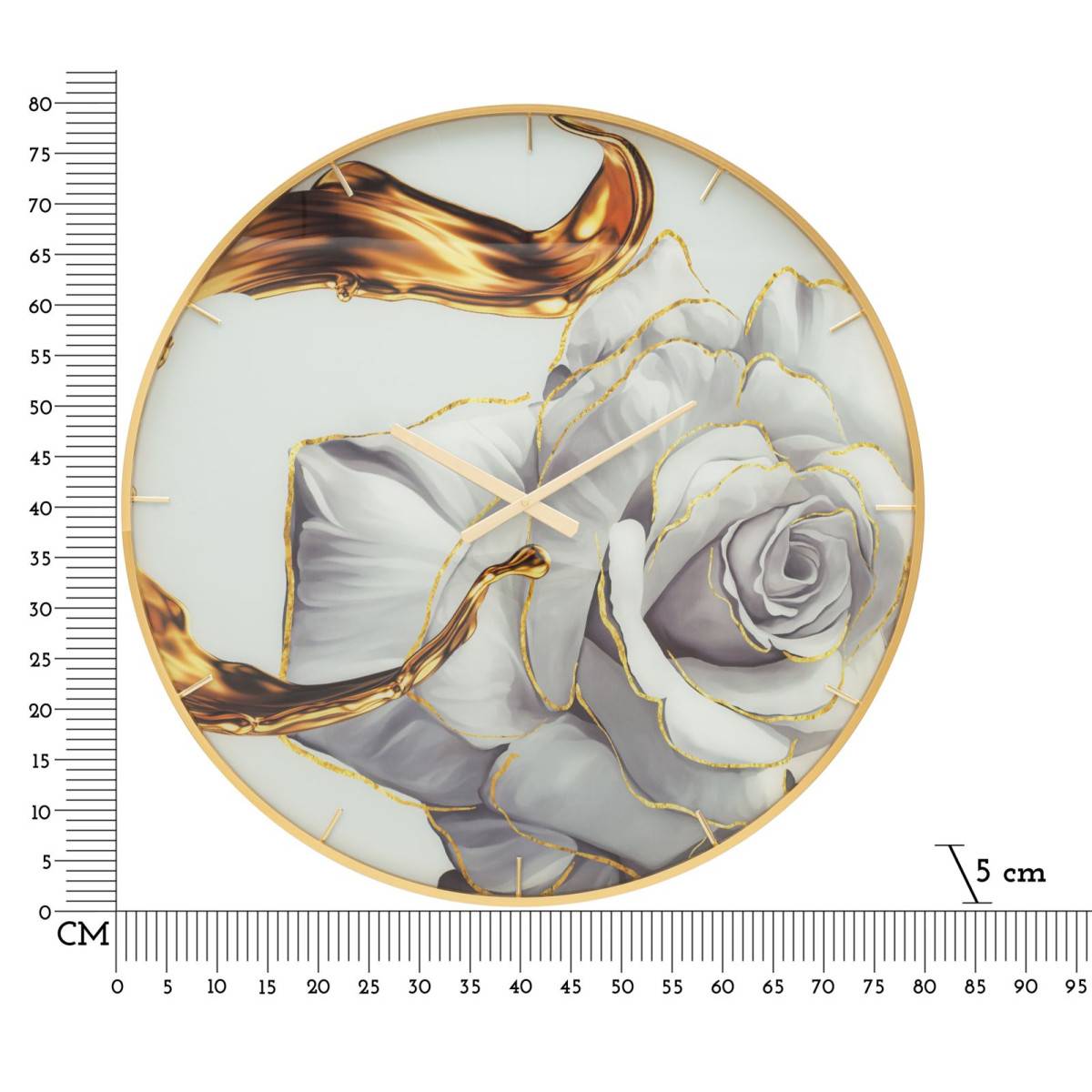 Horloge Murale en Verre "Rose" 80cm Multicolore - Image 6