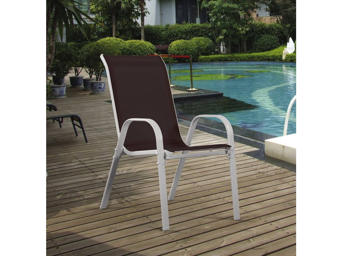 Fauteuil Jardin Textilène "cordoba" - Phoenix - Taupe - Lot De 4 -habitat Et Jardin - Image 3