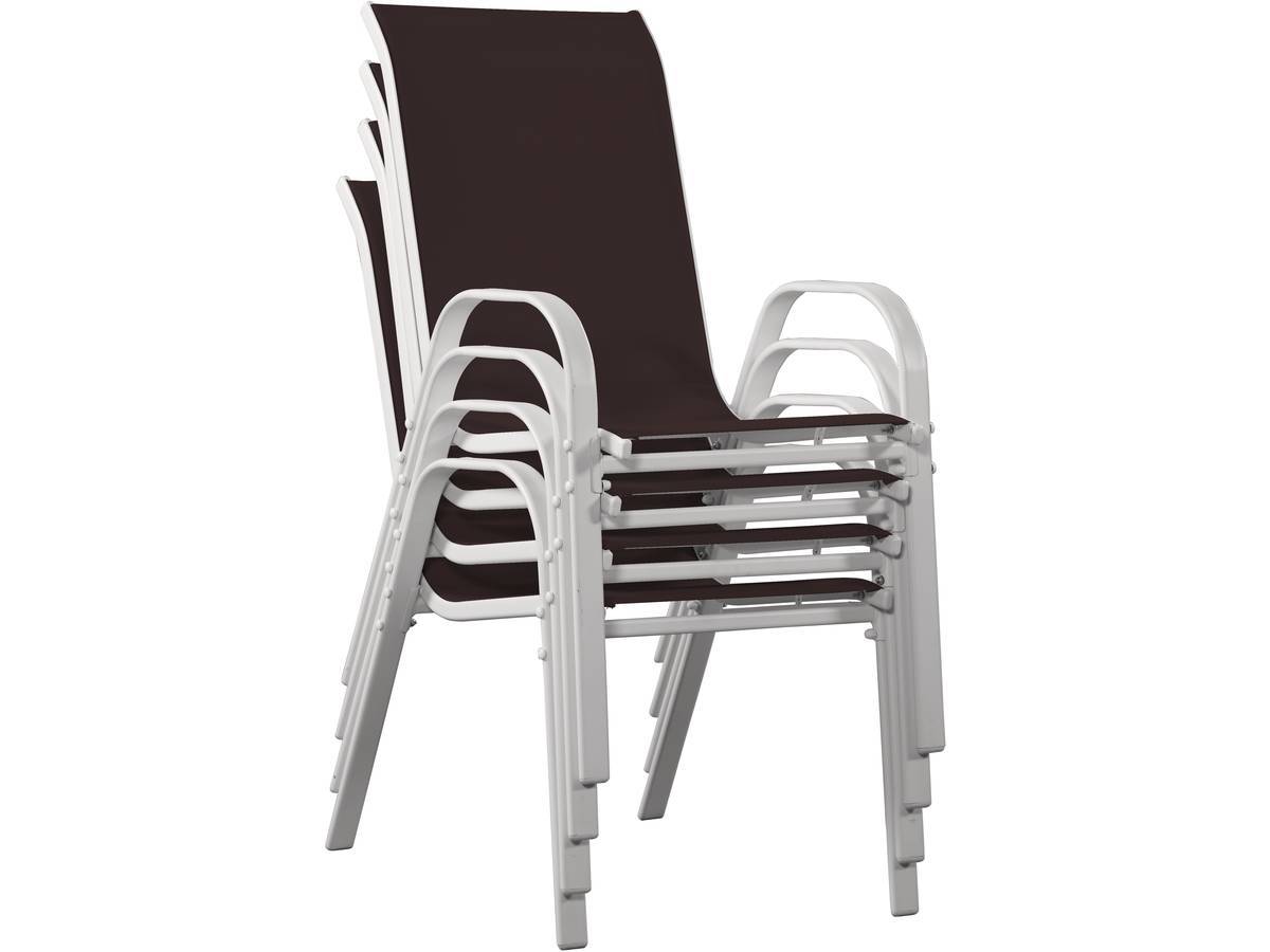Fauteuil Jardin Textilène "cordoba" - Phoenix - Taupe - Lot De 4 -habitat Et Jardin - Image 4