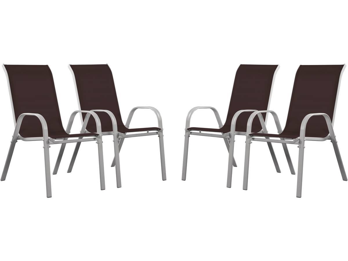 Fauteuil Jardin Textilène "cordoba" - Phoenix - Taupe - Lot De 4 -habitat Et Jardin - Image 1