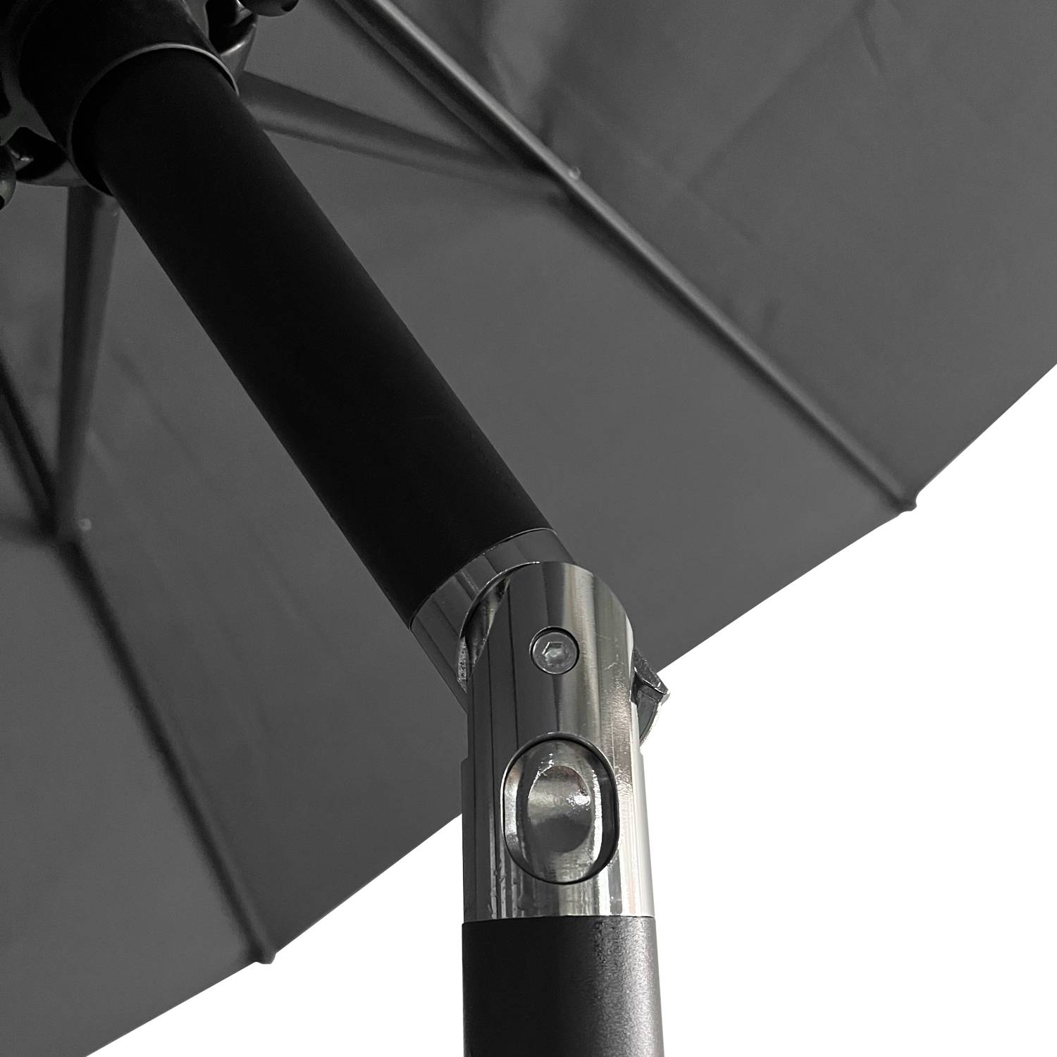 Happy Garden - Parasol droit HAPUNA rond 3,30m de diamètre gris - HAPPY GARDEN - Image 6