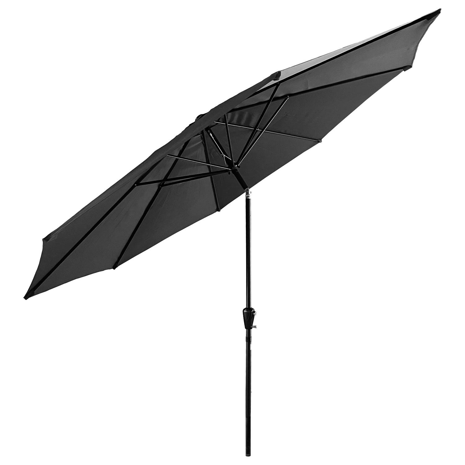Happy Garden - Parasol droit HAPUNA rond 3,30m de diamètre gris - HAPPY GARDEN - Image 4