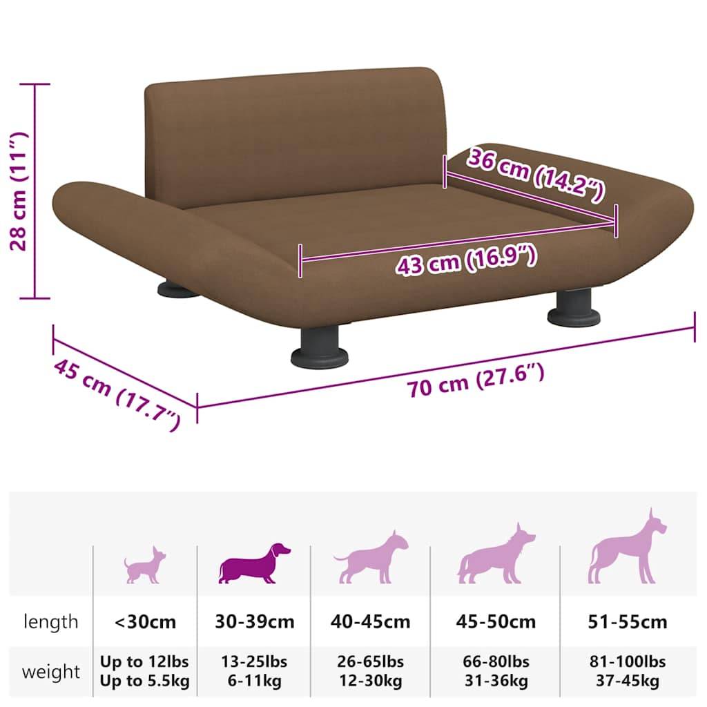 Vidaxl - Lit pour chien marron 70x45x28 cm tissu vidaXL 171998 - Image 3