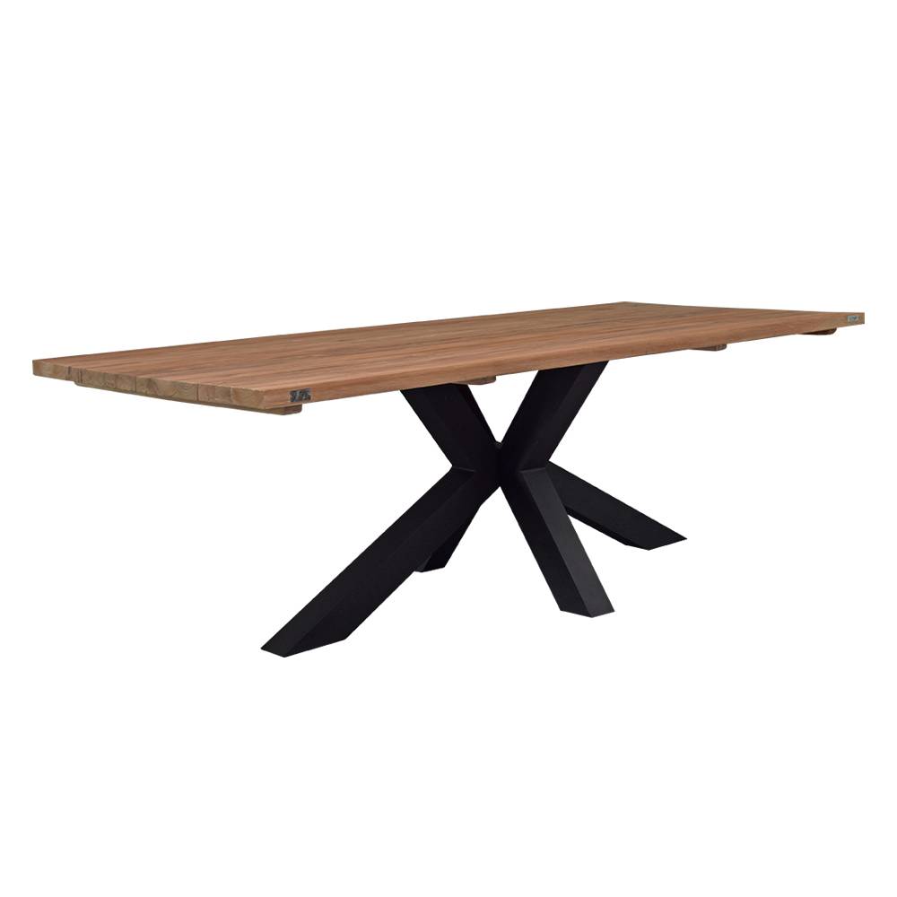 Gecko Jardin - Table métal noir et teck recyclé 300 cm, Conceptual - Gecko Jardin - Image 2