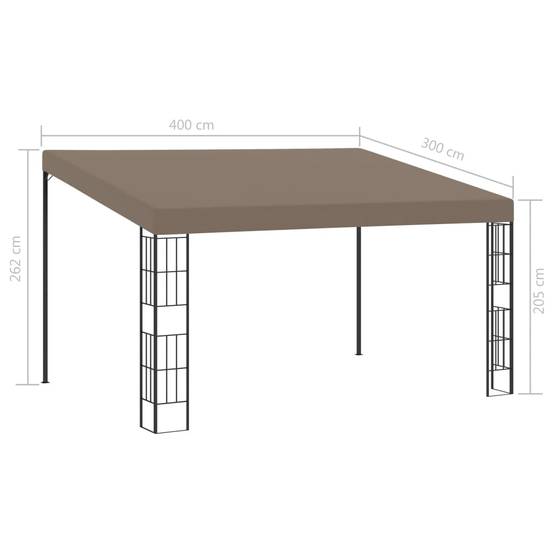 Pergola Murale Acier Tonnelle Adossée pour Terrasse Balcon Protection UV Taupe 4x3 m – ComfortXL Outdoor Living - Image 5
