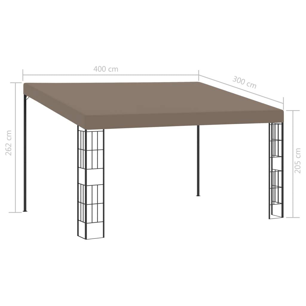 Pergola Murale Acier Tonnelle Adossée pour Terrasse Balcon Protection UV Taupe 4x3 m – ComfortXL Outdoor Living - Image 5