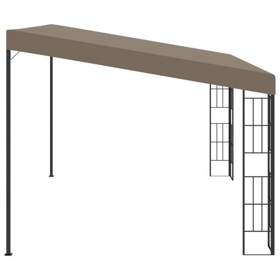 Pergola Murale Acier Tonnelle Adossée pour Terrasse Balcon Protection UV Taupe 4x3 m – ComfortXL Outdoor Living - Image 3