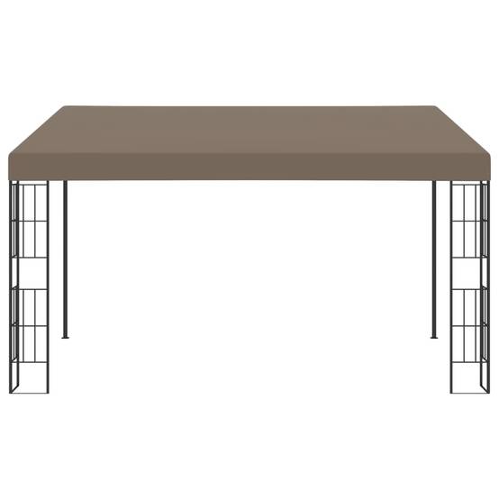 Pergola Murale Acier Tonnelle Adossée pour Terrasse Balcon Protection UV Taupe 4x3 m – ComfortXL Outdoor Living - Image 2