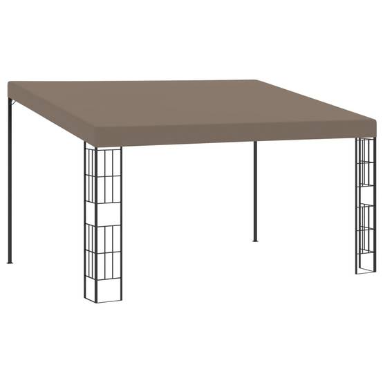 Pergola Murale Acier Tonnelle Adossée pour Terrasse Balcon Protection UV Taupe 4x3 m – ComfortXL Outdoor Living - Image 1