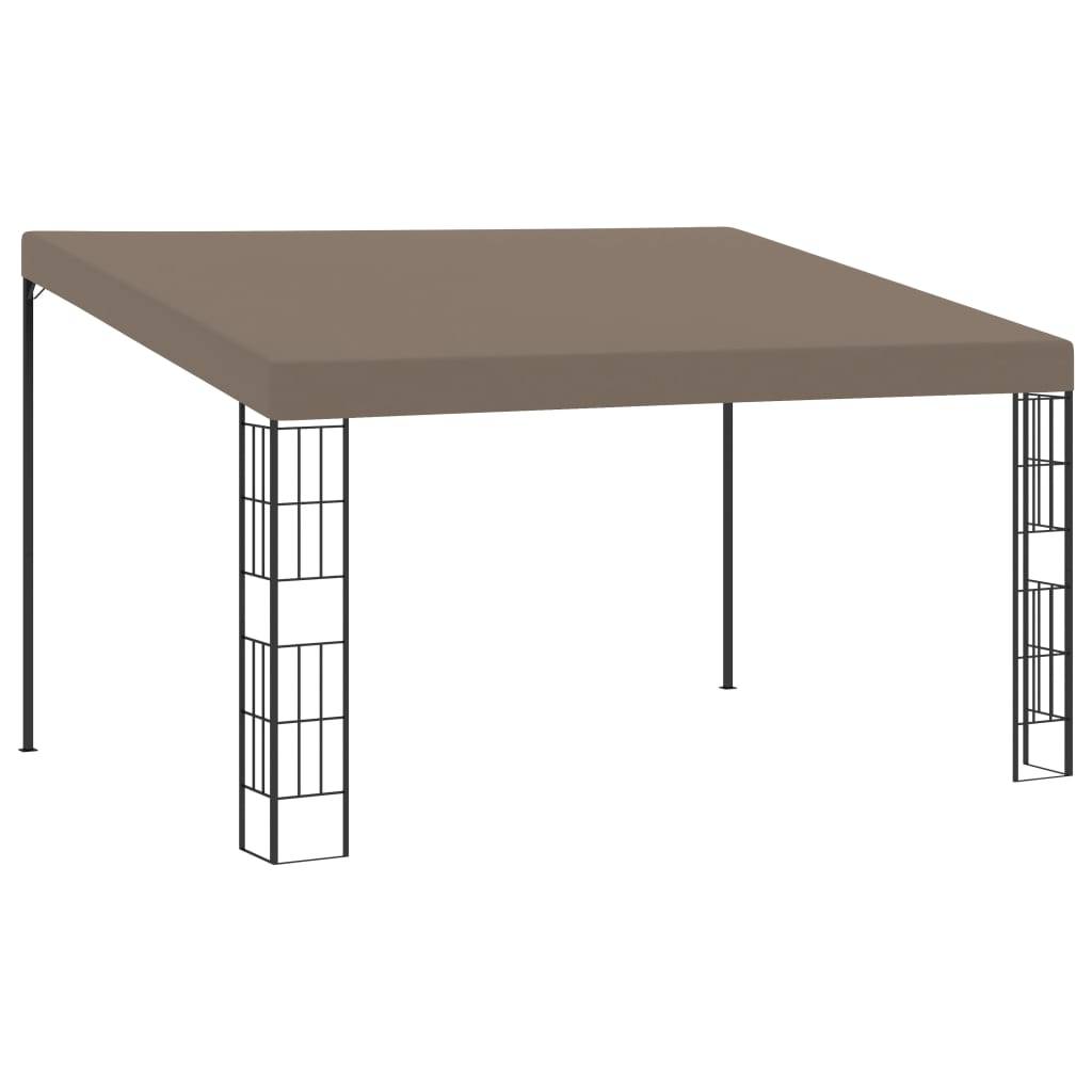 Pergola Murale Acier Tonnelle Adossée pour Terrasse Balcon Protection UV Taupe 4x3 m – ComfortXL Outdoor Living - Image 1