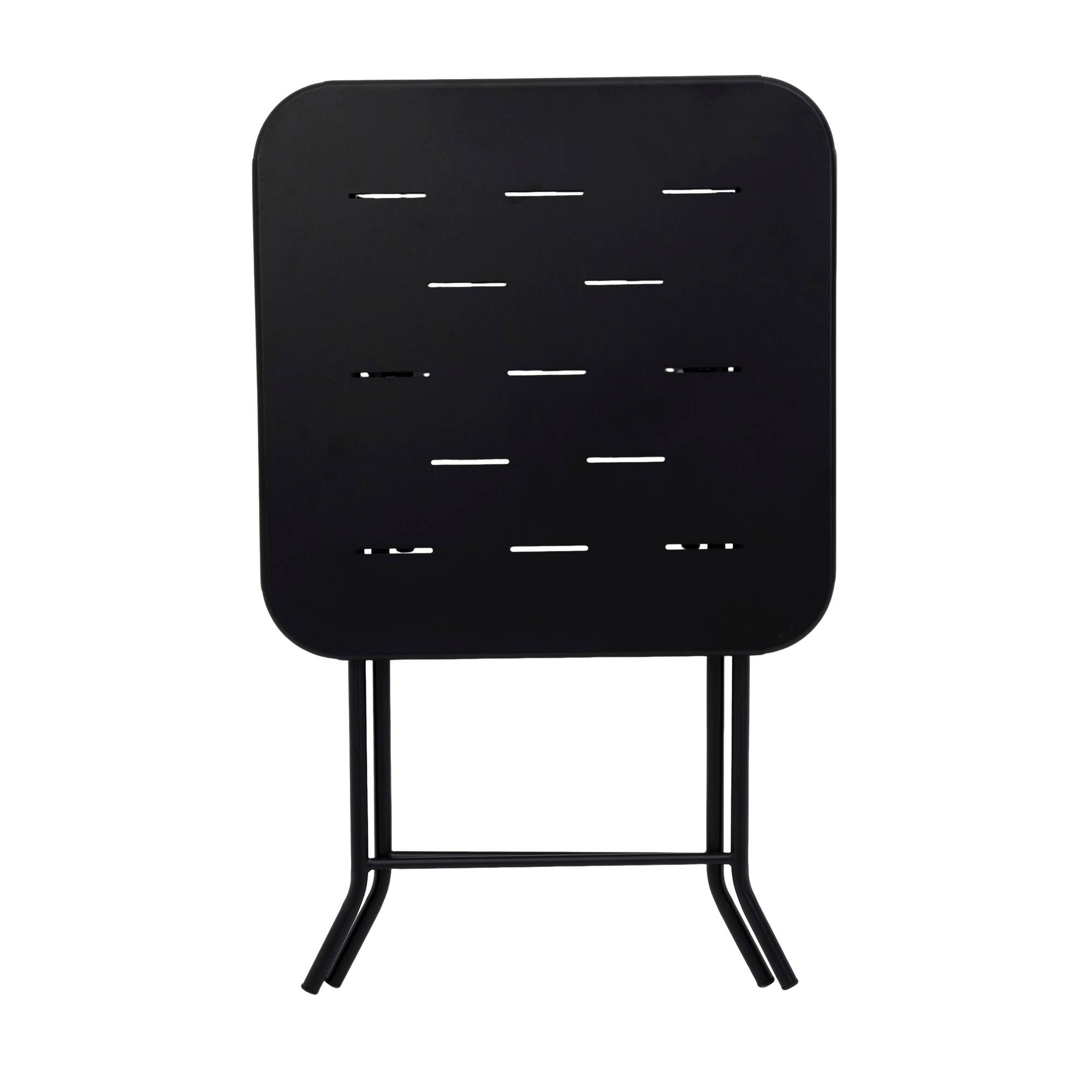 Ensemble Table et Chaise de Jardin avec 1 Table et 2 Chaises pliantes Acier Noir - Image 4