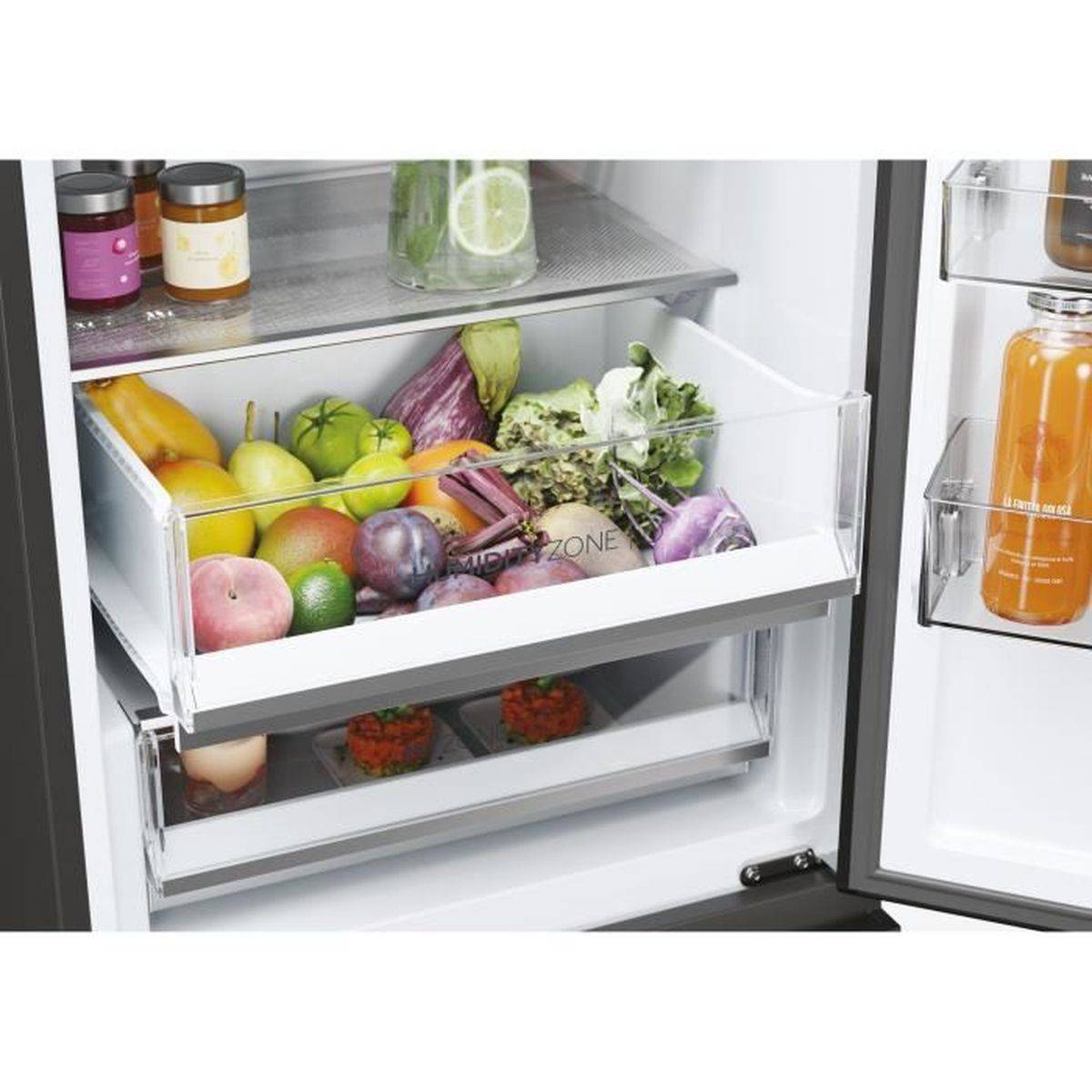 Réfrigérateur congélateur pose libre Total No Frost 360 L, noir, 3 portes - Haier - Image 8