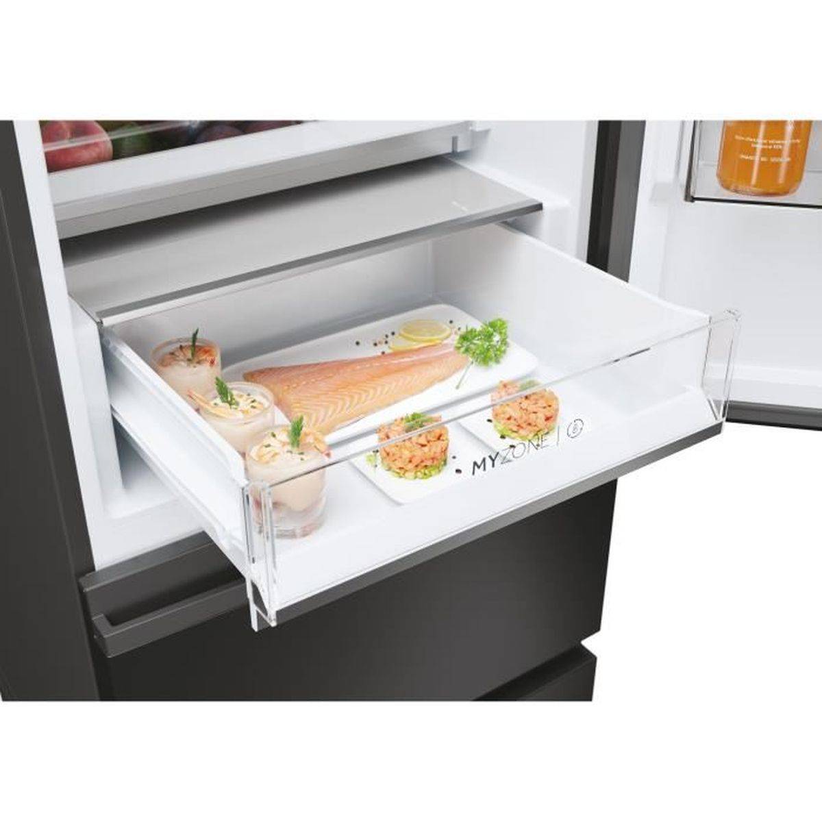 Réfrigérateur congélateur pose libre Total No Frost 360 L, noir, 3 portes - Haier - Image 3