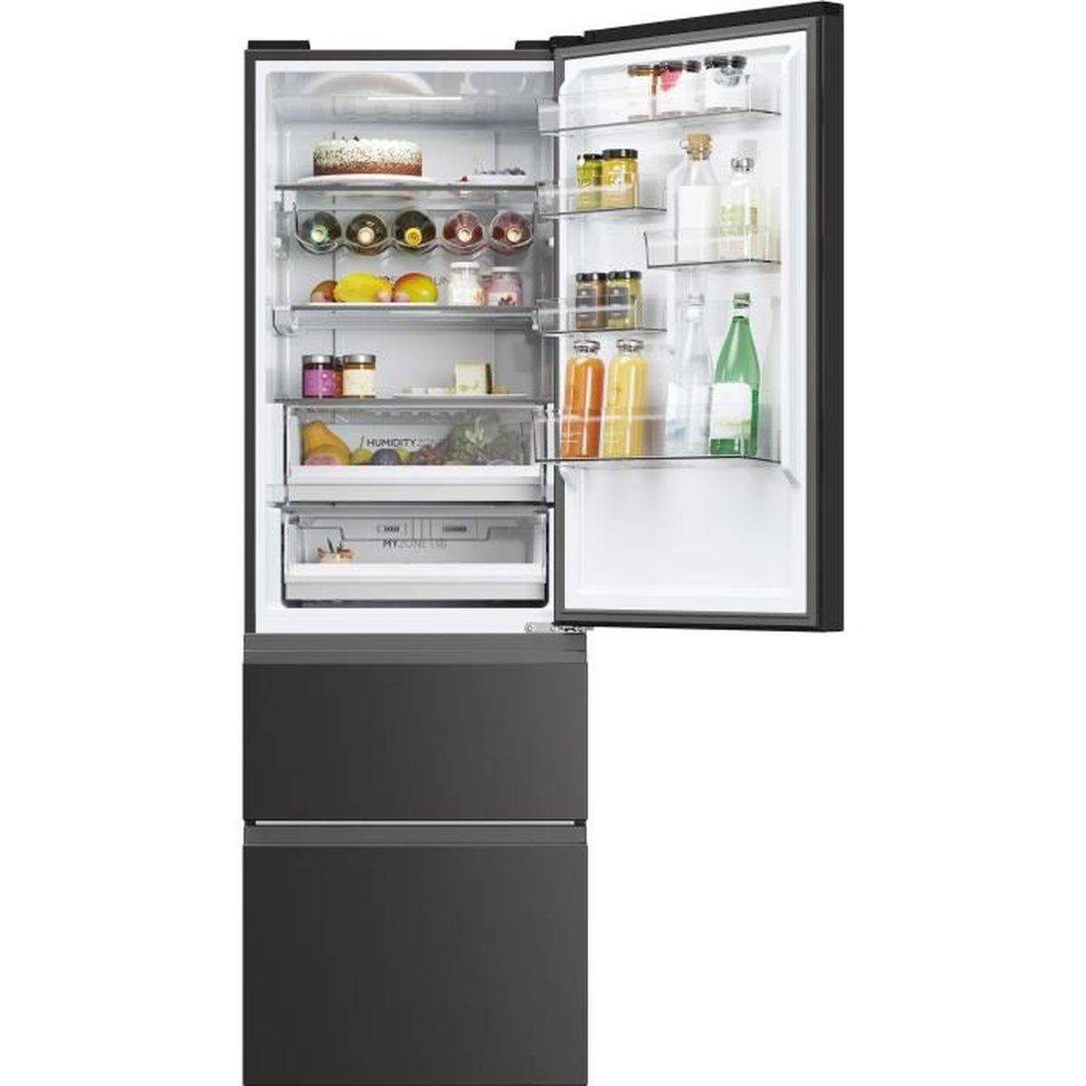 Réfrigérateur congélateur pose libre Total No Frost 360 L, noir, 3 portes - Haier - Image 7