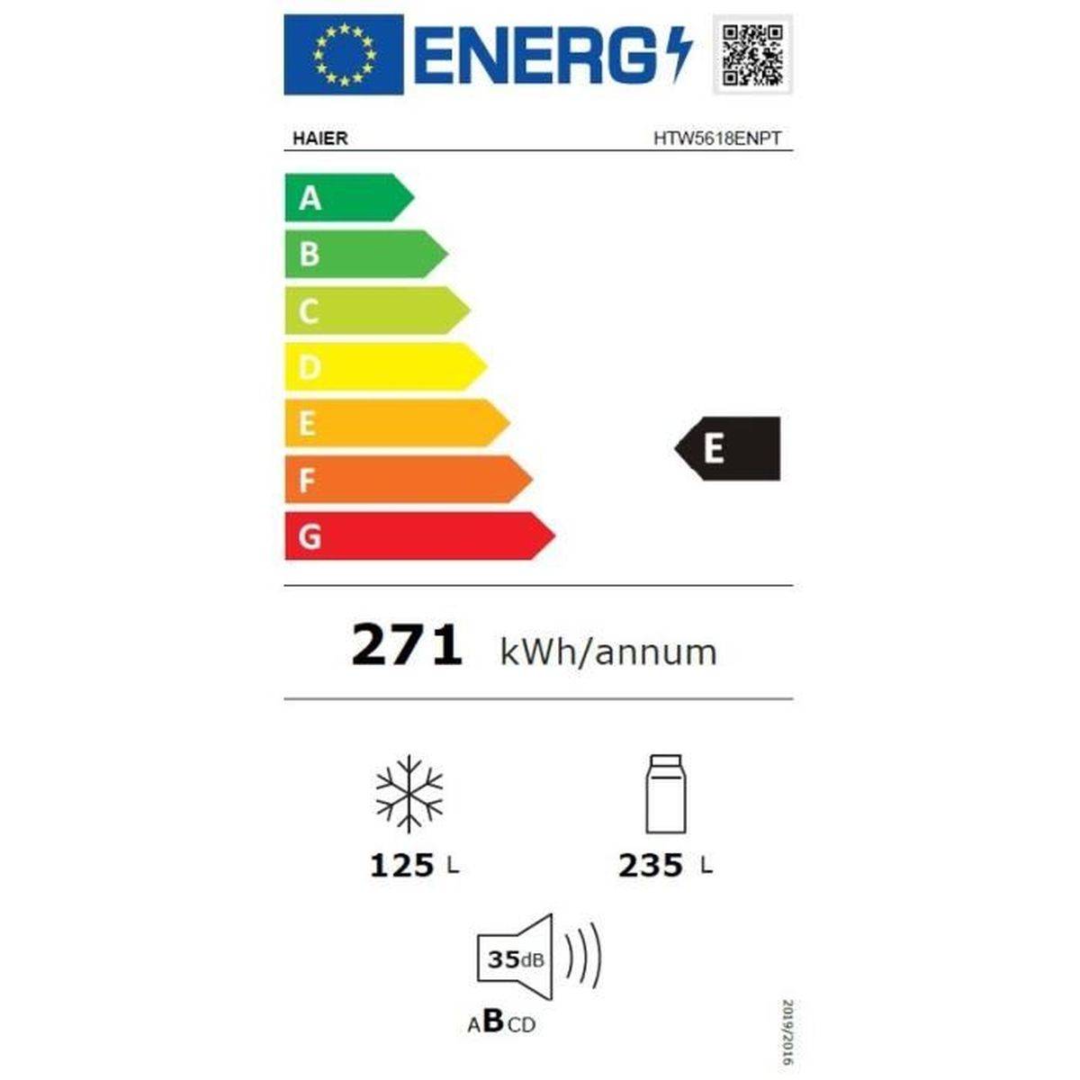 Réfrigérateur congélateur pose libre Total No Frost 360 L, noir, 3 portes - Haier - Image 4
