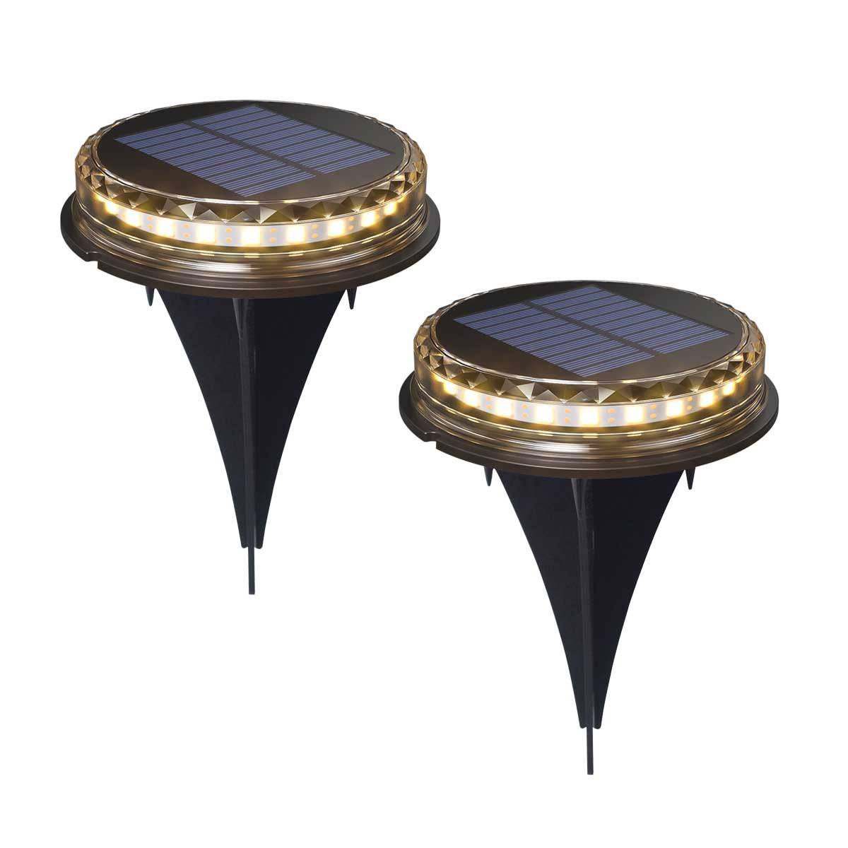 Lumisky - Lot de 2 balise solaires PAVY Noir Plastique D12cm - Image 1