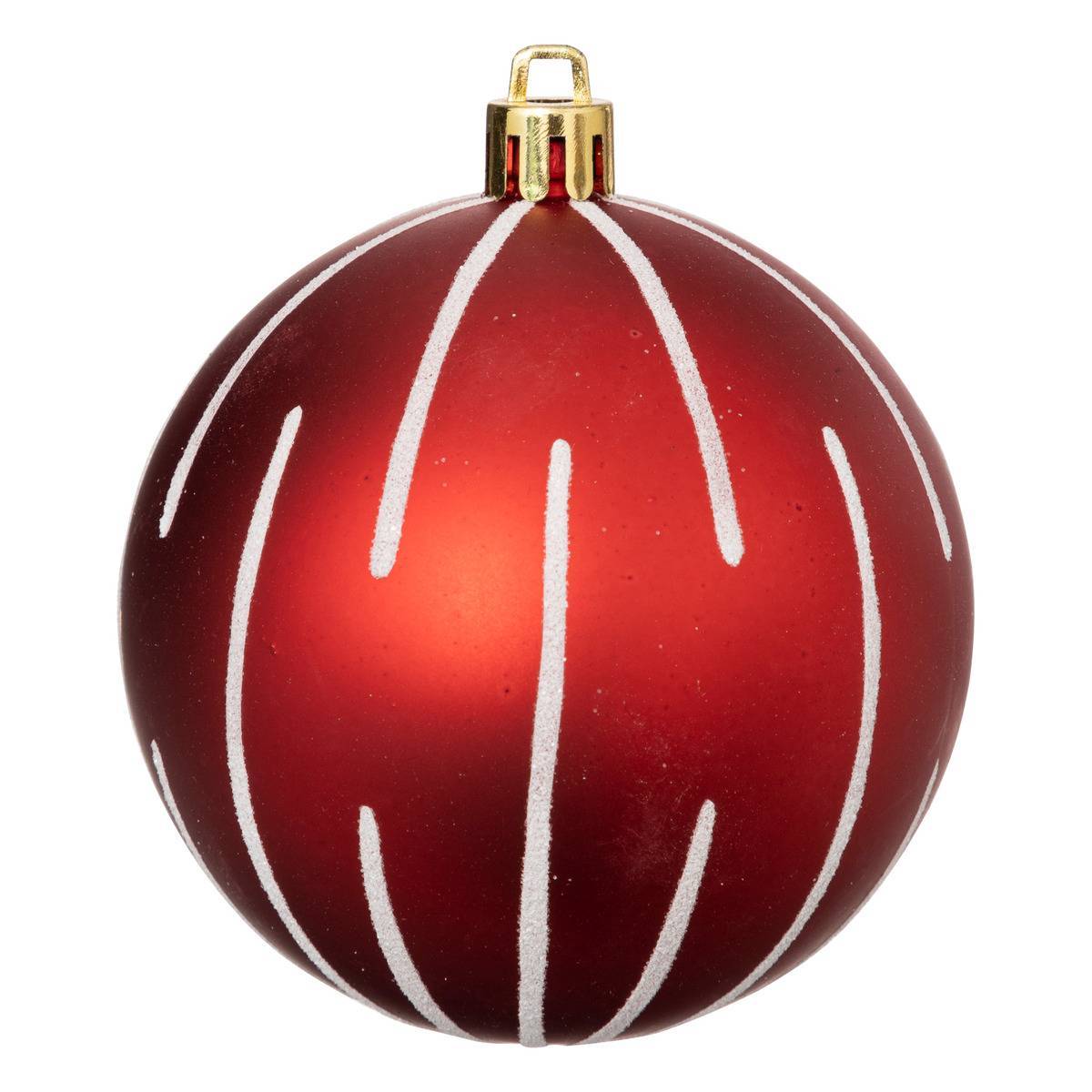 Fééric Lights & Christmas - Boules de Noël "Colorama de Noël" lot de 8 en plastique D8cm rouge blanc - Atmosphera Créateur d'intérieur - Image 3