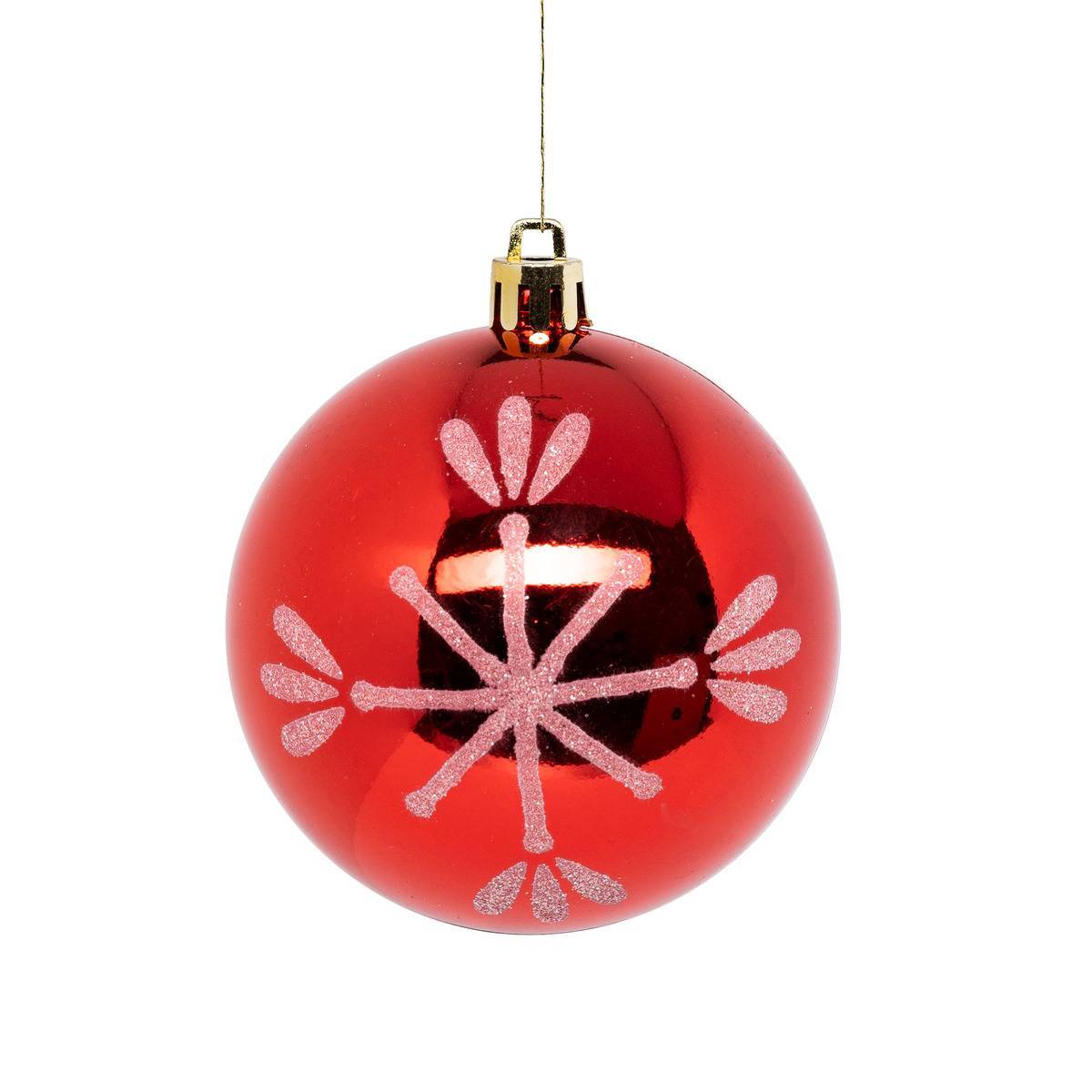 Fééric Lights & Christmas - Boules de Noël "Colorama de Noël" lot de 8 en plastique D8cm rouge blanc - Atmosphera Créateur d'intérieur - Image 4