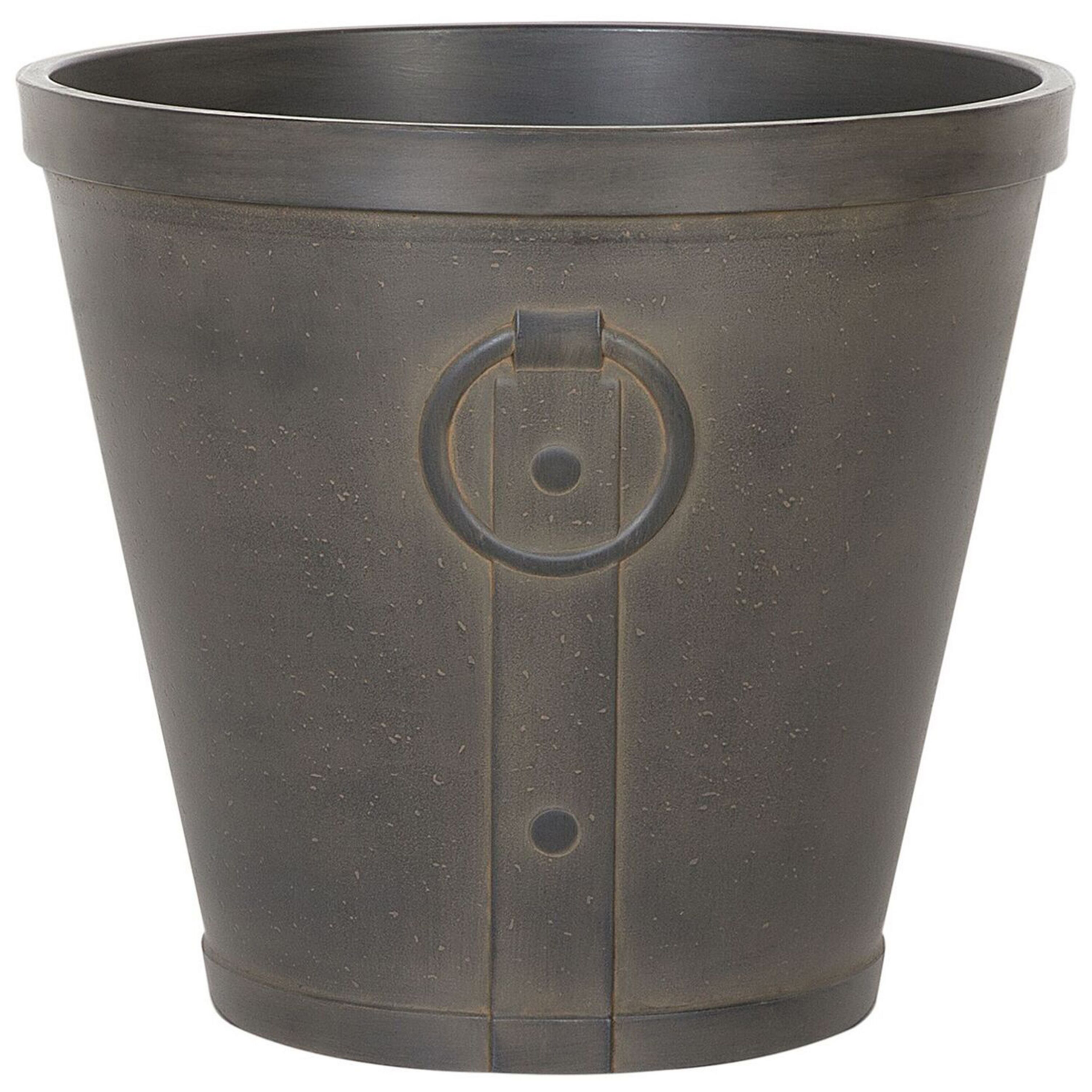 Beliani - Hauts Cache-Pots Marron en Fibre d'Argile et de Verre 41 cm Rond avec Relief Pot de Fleurs Idéal pour Extérieur et Intérieur Lot de 2 - Image 4