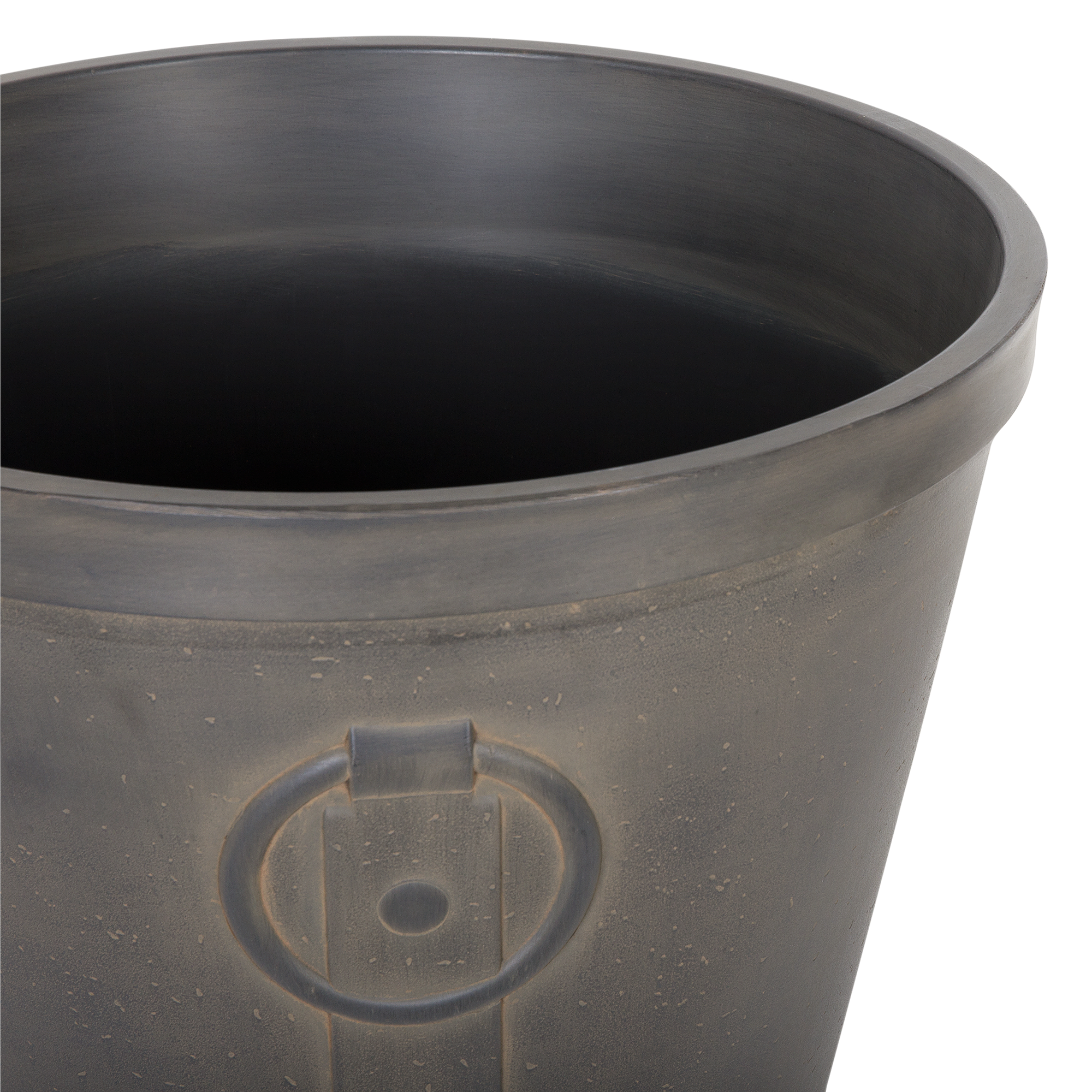 Beliani - Hauts Cache-Pots Marron en Fibre d'Argile et de Verre 41 cm Rond avec Relief Pot de Fleurs Idéal pour Extérieur et Intérieur Lot de 2 - Image 5