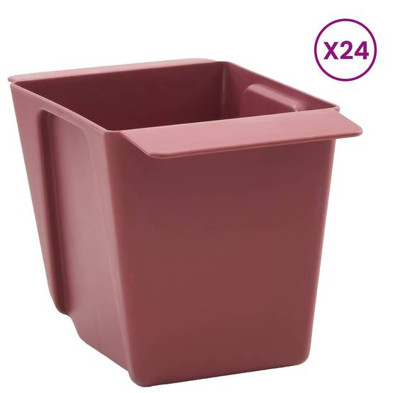 Lot de 24 jardinières pour palettes polypropylène marron 13.5 x 9 x 9.5 cm - PANGIVO - Image 3