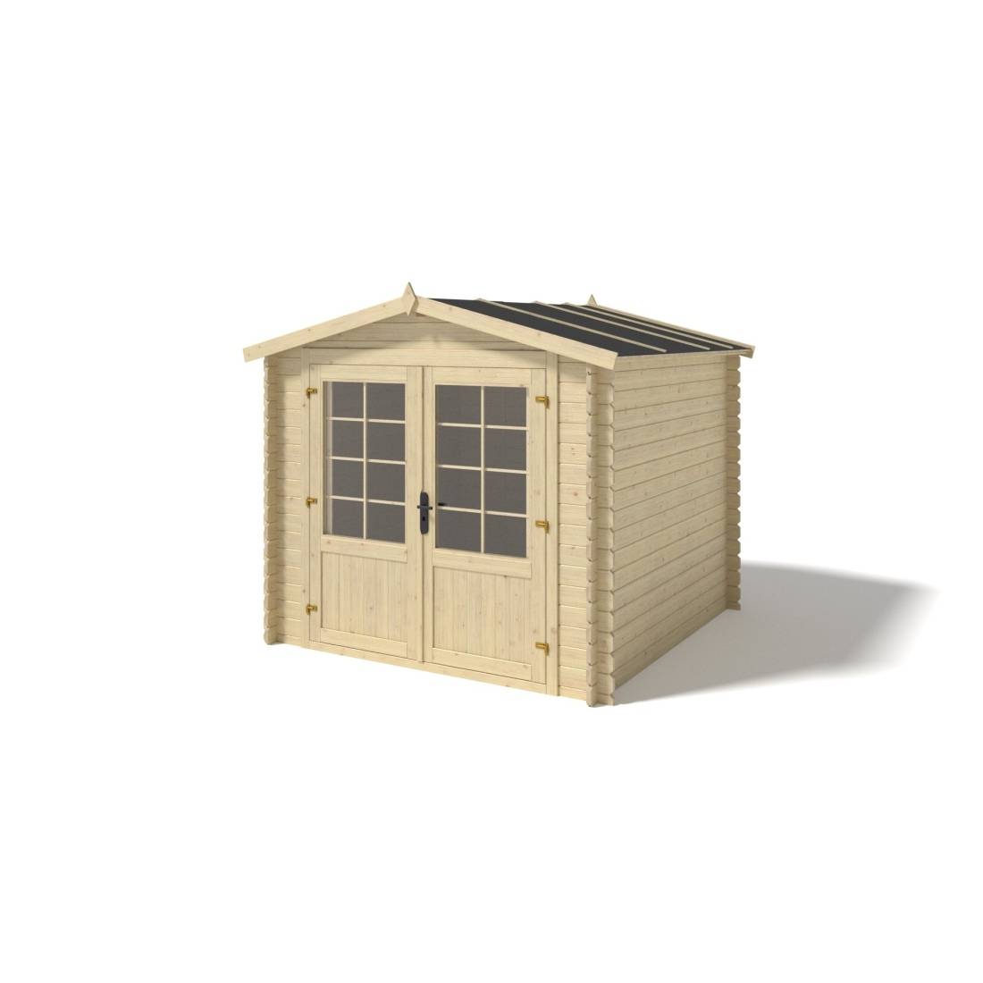 Altanka - Abri de jardin en bois - 6.25m2 - 2.5x2.5m - Ep. 28mm - Couleur: naturel - DOM521 - ALTANKA - Image 1