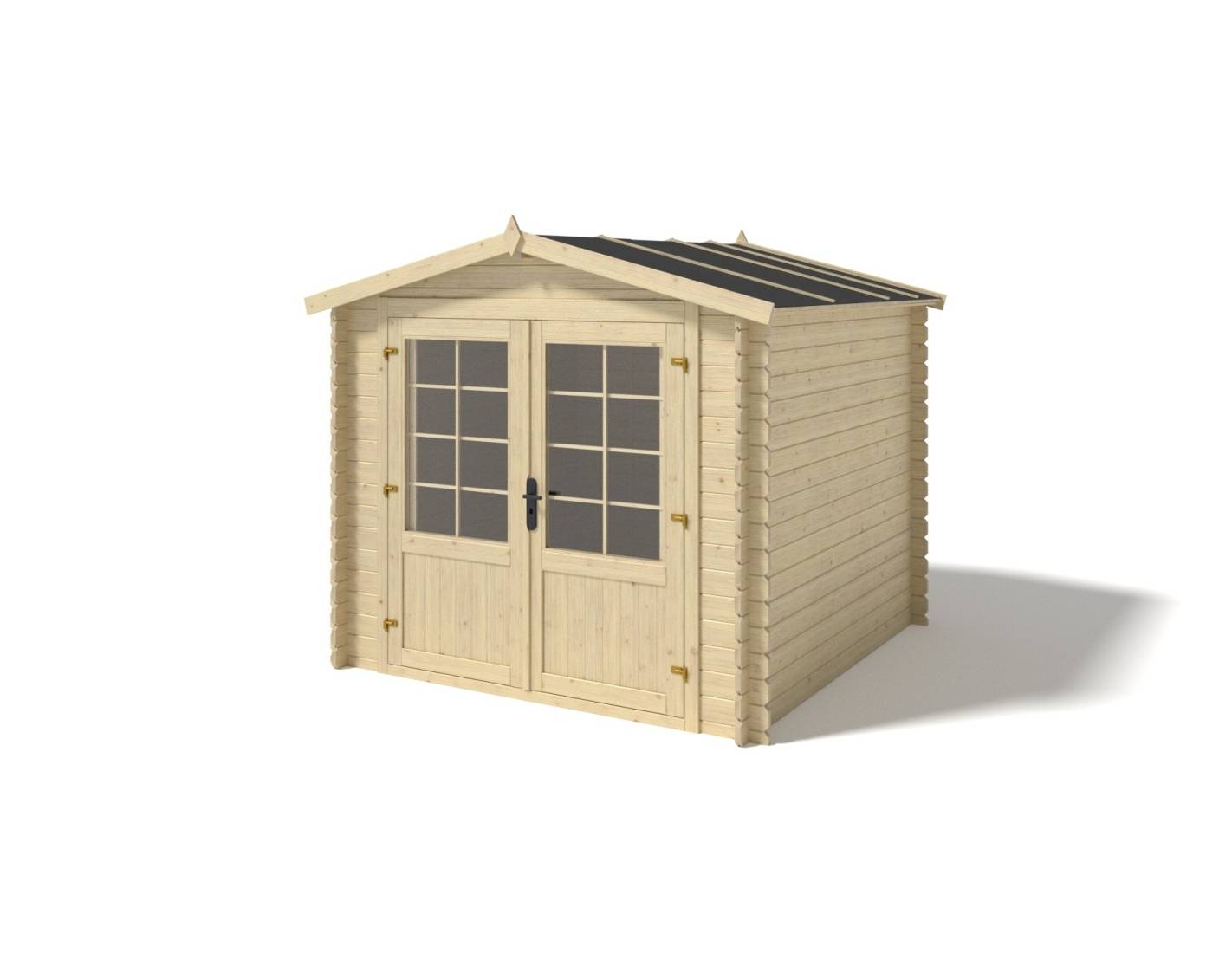 Altanka - Abri de jardin en bois - 6.25m2 - 2.5x2.5m - Ep. 28mm - Couleur: naturel - DOM521 - ALTANKA - Image 1