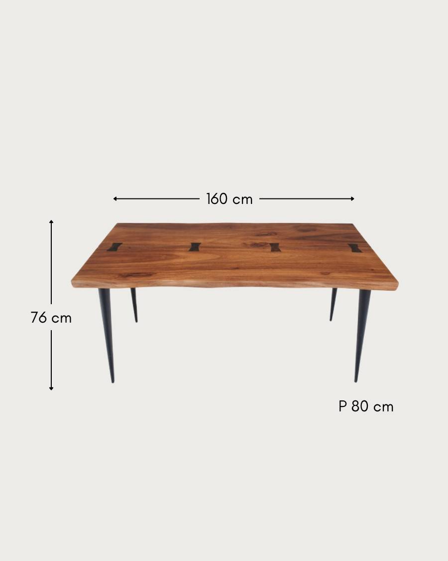 Kanpur - Table repas en suar massif L160 cm 6 pers. - UNIQKA - Image 7