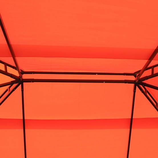 Tonnelle Aluminium Jardin Double Toit Rideaux Moustiquaire 4x3m Orange - ComfortXL Outdoor Living - Image 10