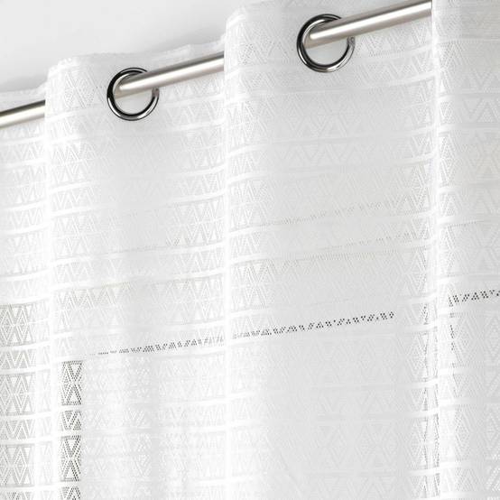 Rideau Voilage à Œillets Maille "Naomie" 140x280cm Blanc - Image 3