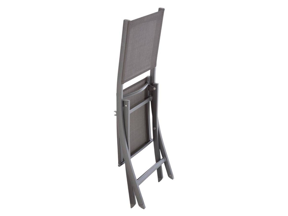Hesperide - Lot de 4 chaises de jardin en aluminium pliables wengé/tonka Essentia - Hespéride - Image 2