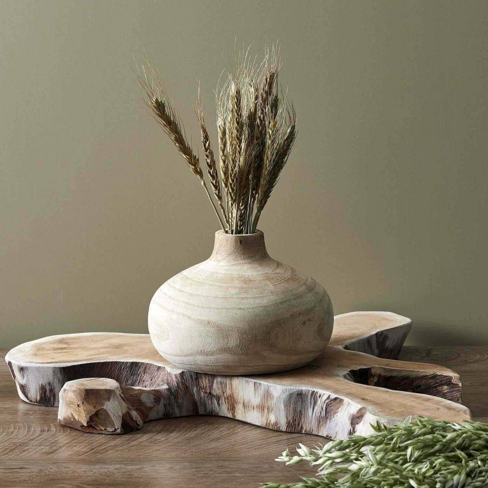The Home Deco Factory - Vase rond en bois de bancoulier Ruche - Image 2