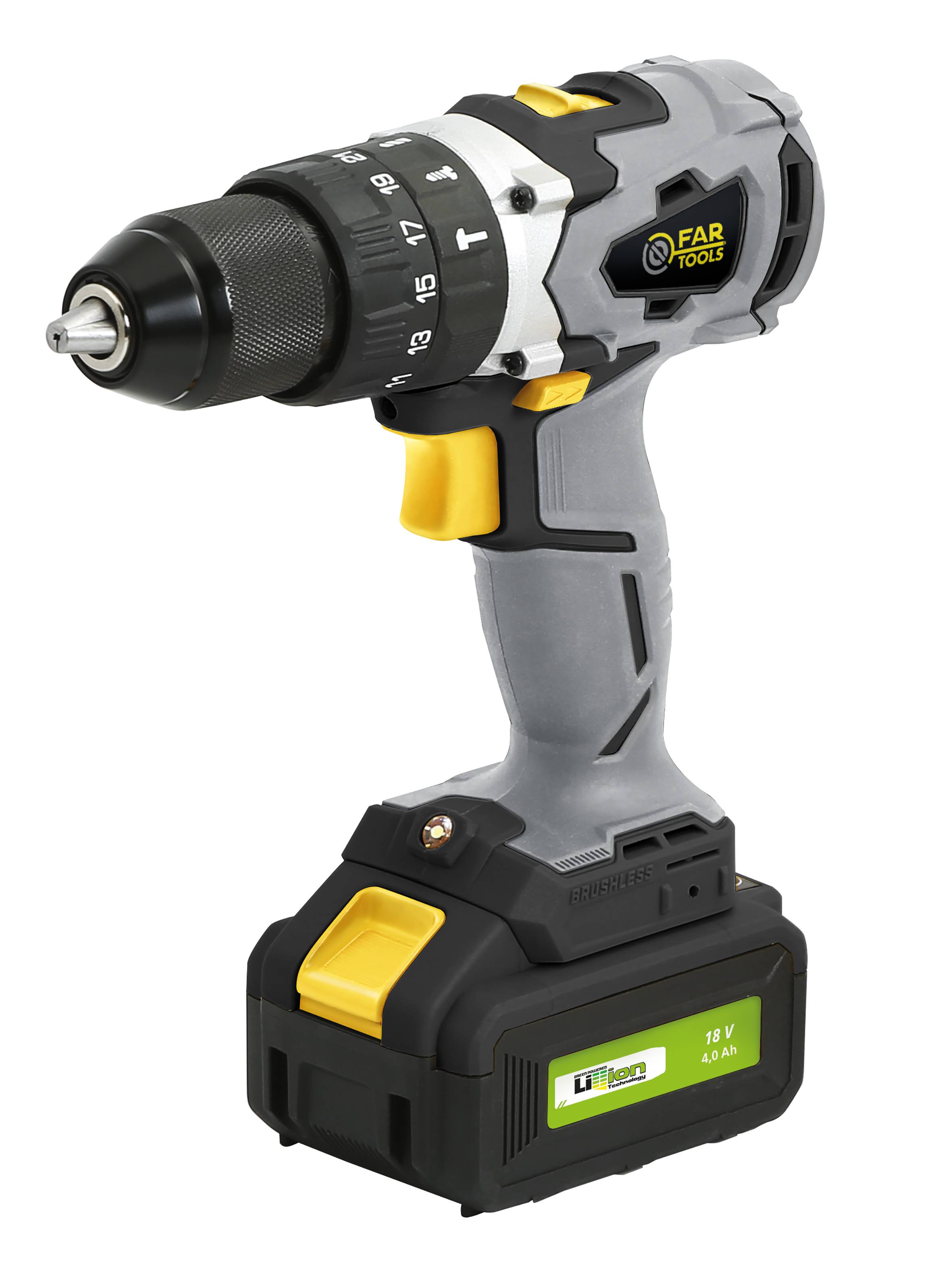 Perceuse percu/Visseuse BRUSHLESS 18V 4,0Ah+2,0Ah 55Nm FARTOOLS - Image 1