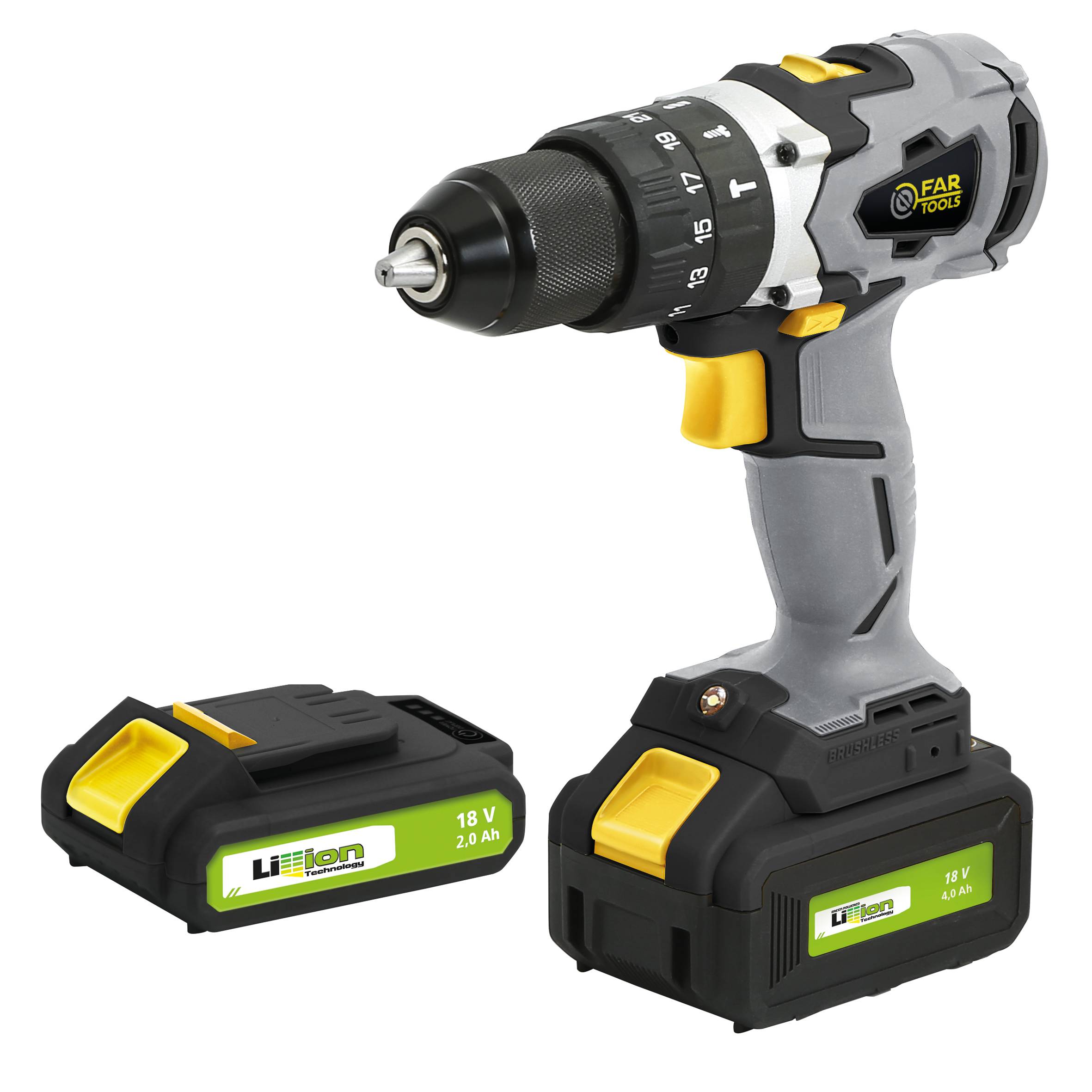 Perceuse percu/Visseuse BRUSHLESS 18V 4,0Ah+2,0Ah 55Nm FARTOOLS - Image 2