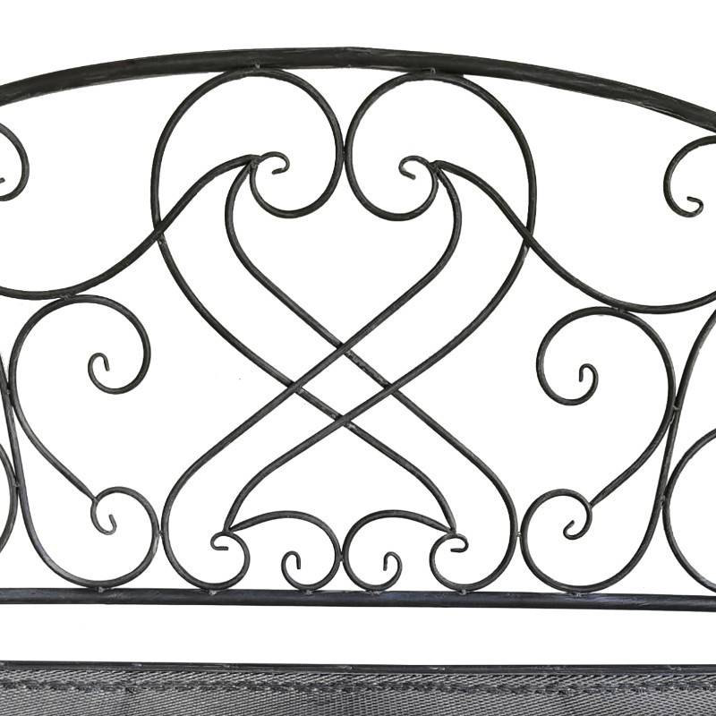La Grande Prairie - Banc de Jardin Fer Forgé Voluptua Noir 109x53x101cm - Image 3