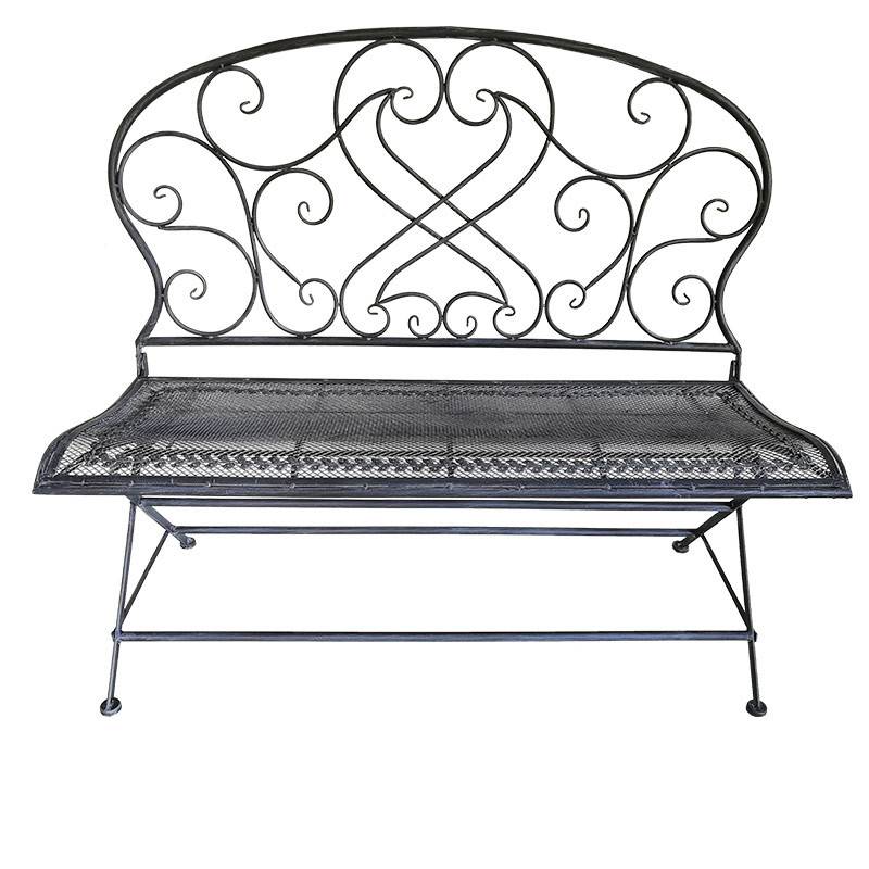 La Grande Prairie - Banc de Jardin Fer Forgé Voluptua Noir 109x53x101cm - Image 5