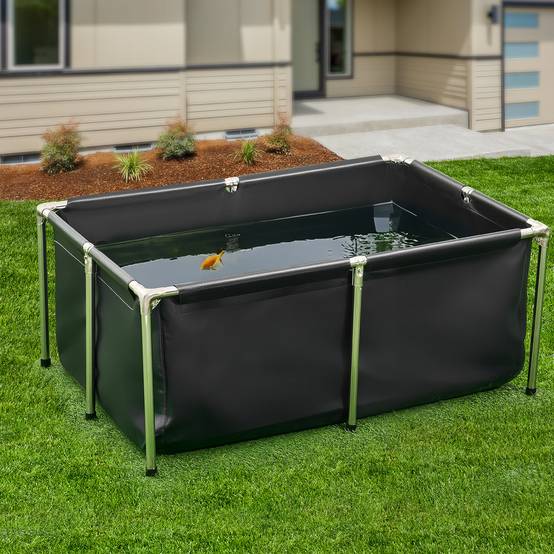 Vevor - VEVOR Bassin à poissons hors sol 480 L, toile PVC 0,9 mm, cadre inox, vanne de vidange, pour carpes, koïs, poissons rouges, extérieur/intérieur - Image 8