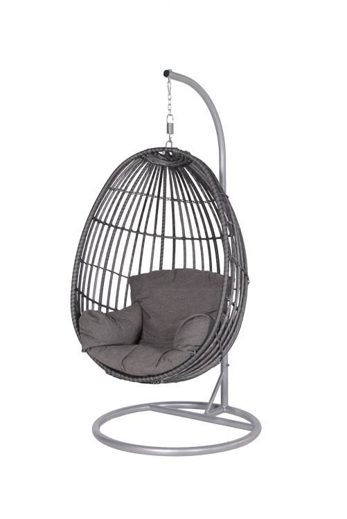 Garden Impressions - Fauteuil suspendu oeuf d'extérieur Panama - noir carbon - earl grey- grisfoncé - Garden Impressions - Image 1