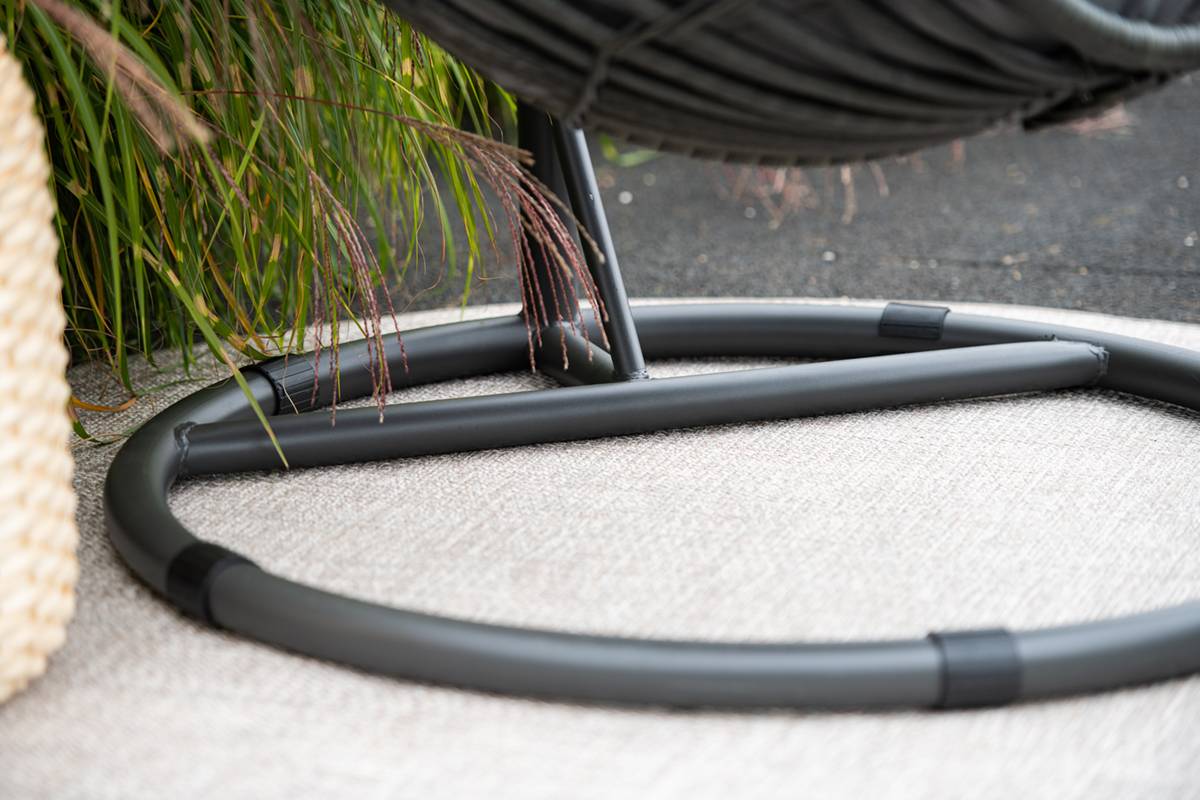 Garden Impressions - Fauteuil suspendu oeuf d'extérieur Panama - noir carbon - earl grey- grisfoncé - Garden Impressions - Image 9