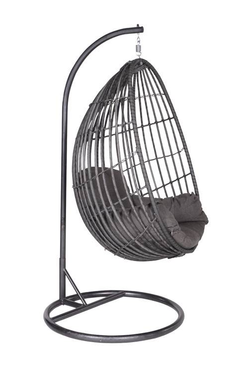 Garden Impressions - Fauteuil suspendu oeuf d'extérieur Panama - noir carbon - earl grey- grisfoncé - Garden Impressions - Image 2