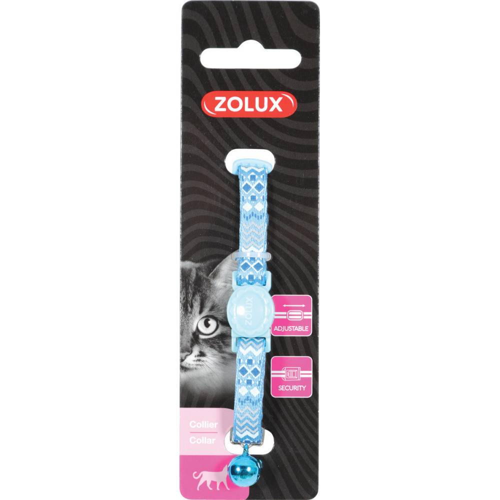 Zolux - Collier ETHNIC nylon réglable de 17 à 30 cm bleu pour chat. - Image 2