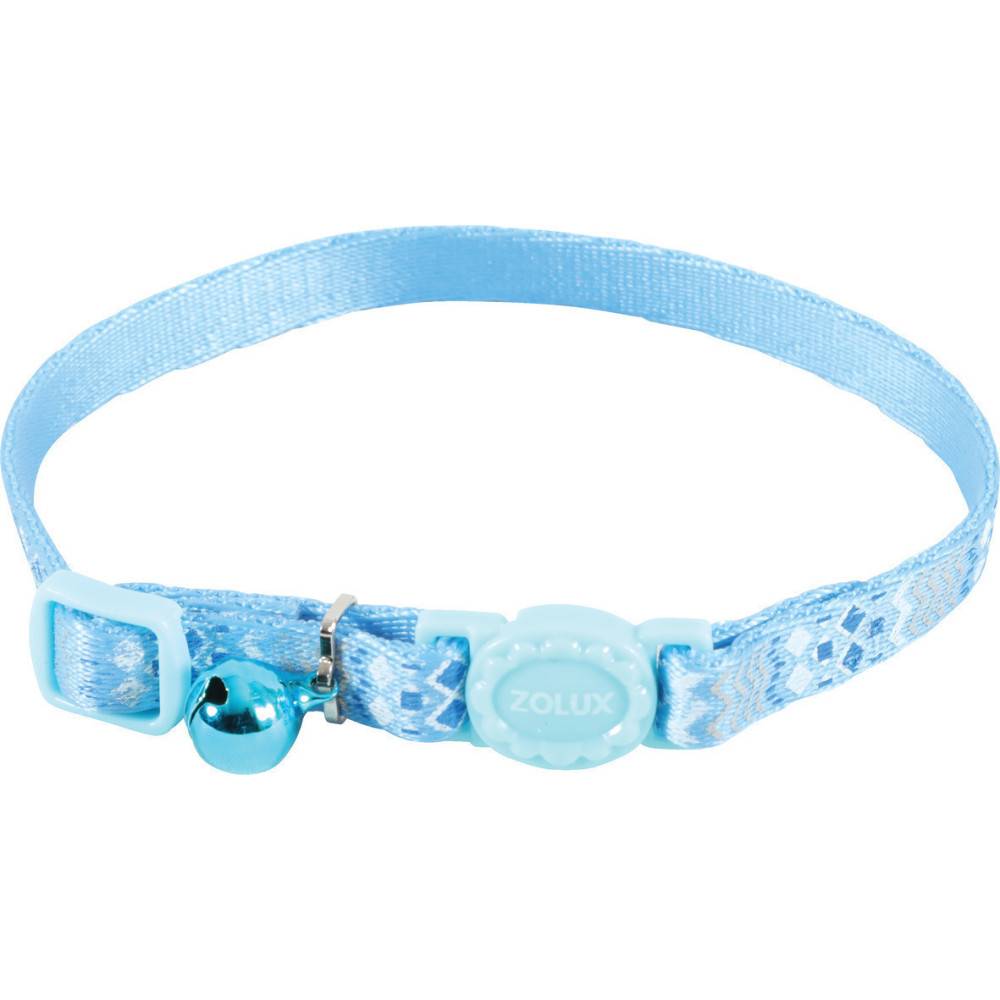 Zolux - Collier ETHNIC nylon réglable de 17 à 30 cm bleu pour chat. - Image 1