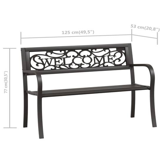 ComfortXL - Banc de Jardin Moderne Acier et Plastique Dossier Latté pour Terrasse Noir 125cm – ComfortXL Outdoor Living - Image 8