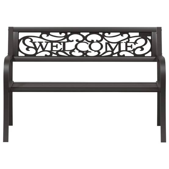 ComfortXL - Banc de Jardin Moderne Acier et Plastique Dossier Latté pour Terrasse Noir 125cm – ComfortXL Outdoor Living - Image 3