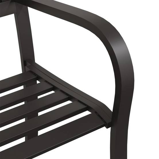 ComfortXL - Banc de Jardin Moderne Acier et Plastique Dossier Latté pour Terrasse Noir 125cm – ComfortXL Outdoor Living - Image 6