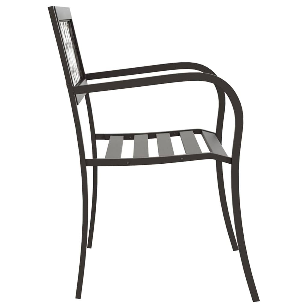 ComfortXL - Banc de Jardin Moderne Acier et Plastique Dossier Latté pour Terrasse Noir 125cm – ComfortXL Outdoor Living - Image 4