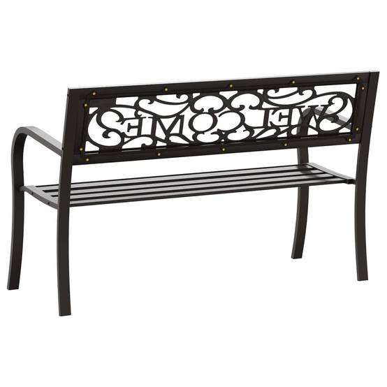 ComfortXL - Banc de Jardin Moderne Acier et Plastique Dossier Latté pour Terrasse Noir 125cm – ComfortXL Outdoor Living - Image 5