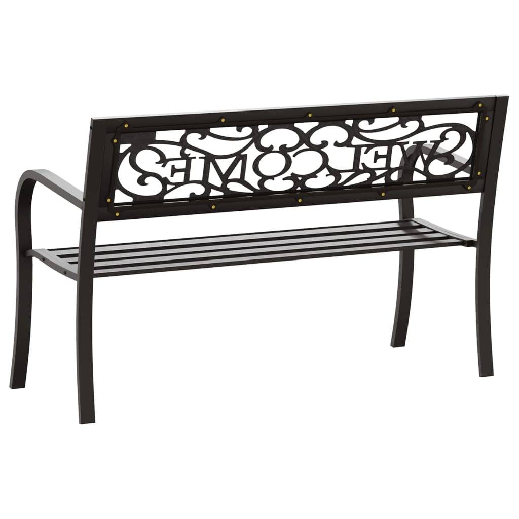 ComfortXL - Banc de Jardin Moderne Acier et Plastique Dossier Latté pour Terrasse Noir 125cm – ComfortXL Outdoor Living - Image 5