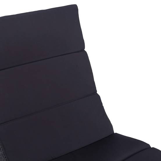 Transat avec coussin Résine tressée Noir 162 x 64 x 86 cm - PANGIVO - Image 6