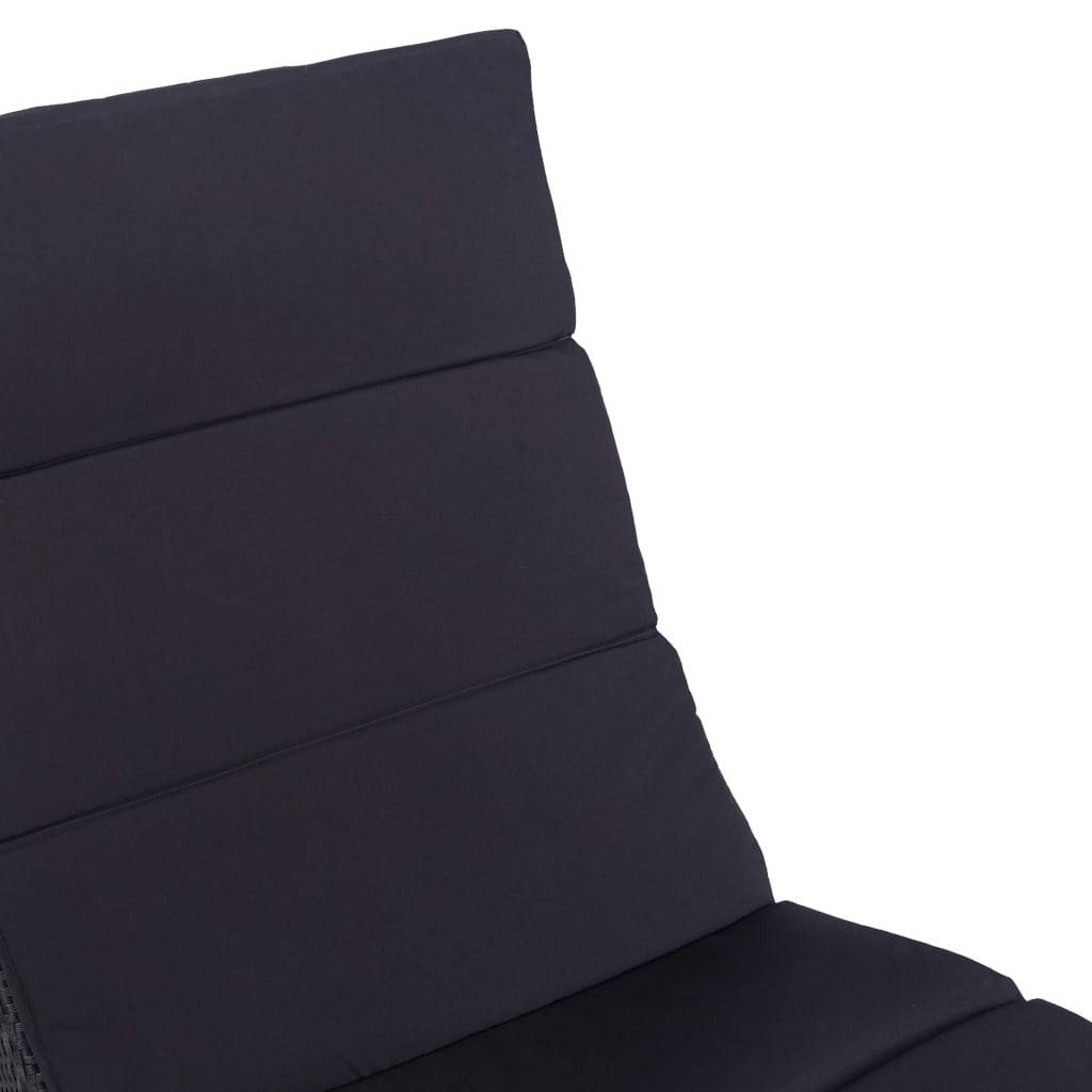 Transat avec coussin Résine tressée Noir 162 x 64 x 86 cm - PANGIVO - Image 6